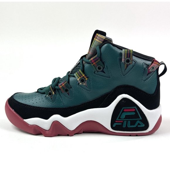Fila Grant Hill 1 Mens Forest Green Maroon Hi Top Basketball Shoes Sneakers - Picture 6 of 9